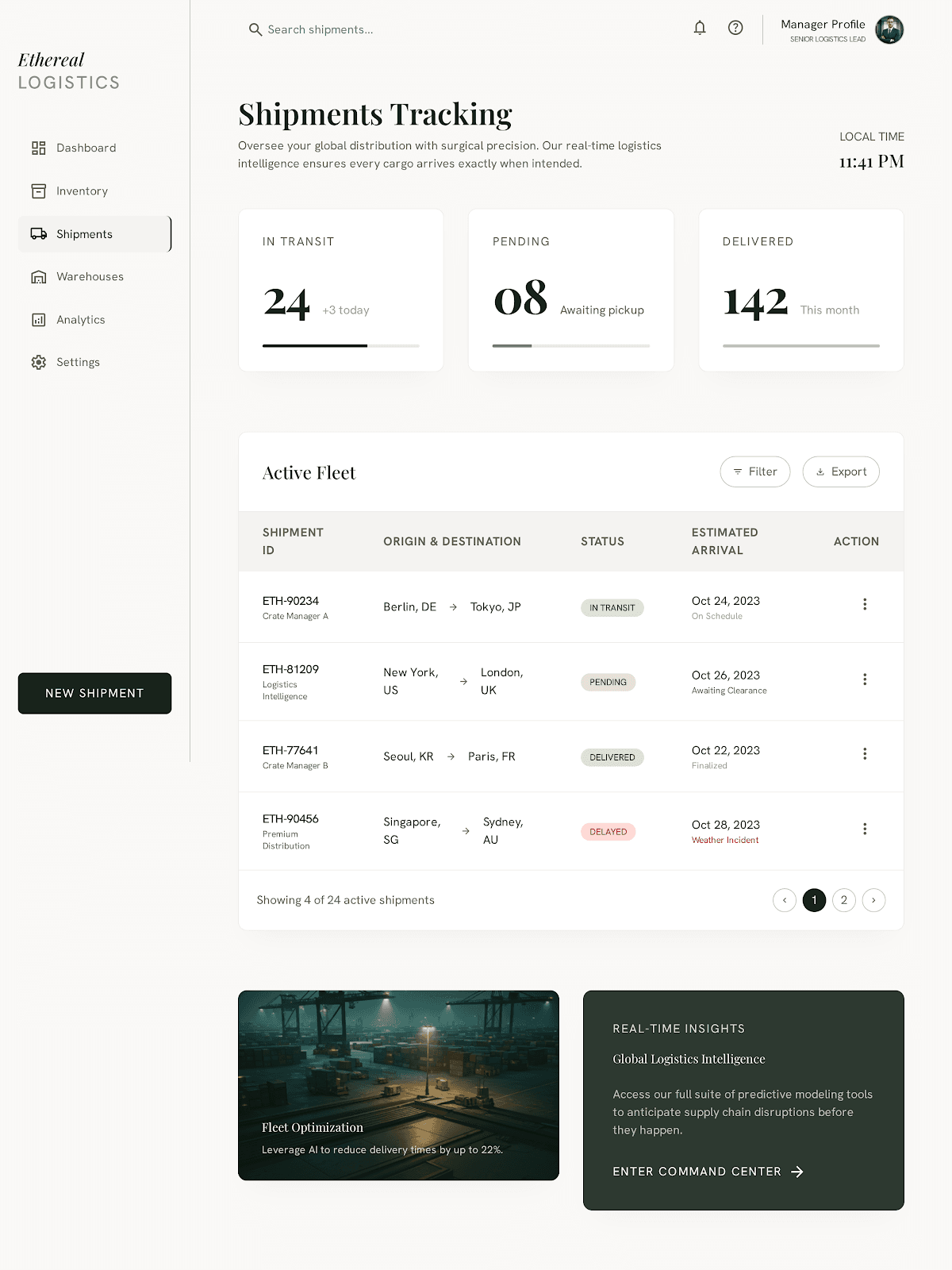 Crates Manager: shipment tracking