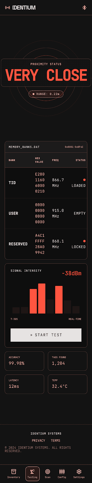 CX Flow Pro: 'Nothing' design language, testing screen